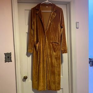 Long Gold Velvet Jacket/Blazer—brand new!